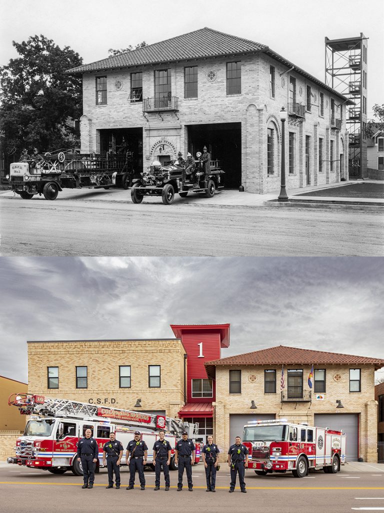 Colorado Springs Then and Now fire station